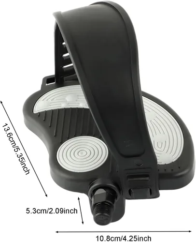 Vista 2 de Pedales de bicicleta estática con correas, Pedales de bicicleta reclinada estacionaria, Rosca de 1/2 "para bicicleta de spin, Bicicleta estática