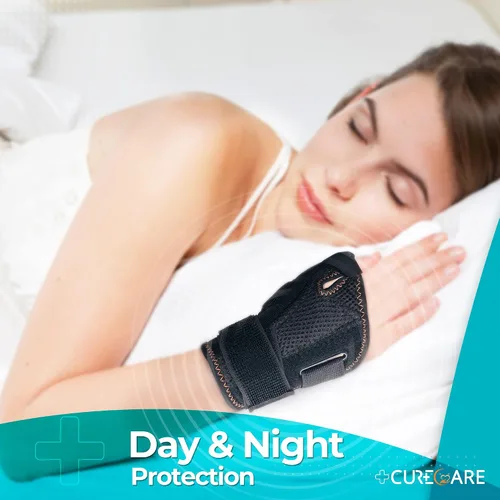 Vista 6 de CURECARE Nueva Férula de Pulgar Actualizada para Mujeres y Hombres, Férula de Pulgar Reversible para el Síndrome del Pulgar Gatillo para Soporte