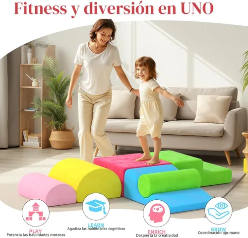 Vista 7 de Bloques de escalada de 8 piezas para niños, juguetes de escalada suaves para interiores para niños pequeños, ideal para gatear y explorar, juego