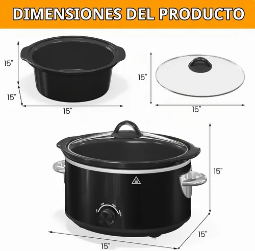 Vista 8 de HEYNEMO Olla de cocción lenta de 4 cuartos de galón, pequeña olla de cocción lenta con 3 ajustes de cocción, olla de cerámica apta para Negro