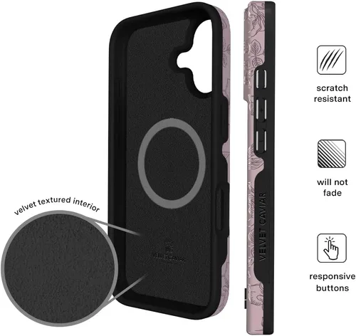 Vista 916 de VELVET CAVIAR Funda para iPhone 15, compatible con MagSafe, probada contra caídas de 10 pies, fundas protectoras de diseño, leopardo color rosa