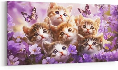 Vista 20 de Daisy Florals Wall Artwork Decor,Cartoon Blue Wildflowers Wall Painting for Boys Girls Women,Retro Country Style 38" Lx19 W