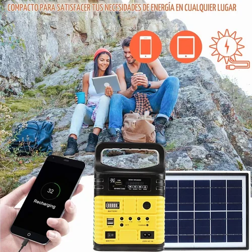 Vista 6 de Generador solar portátil con panel, estación de energía 10000mAh