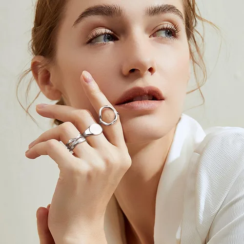 Vista 9 de HAIAISO Juego de 16 anillos gruesos chapados en oro de 18 quilates para mujer, chapados en oro de 18 quilates, trenzados, redondos, ajustables