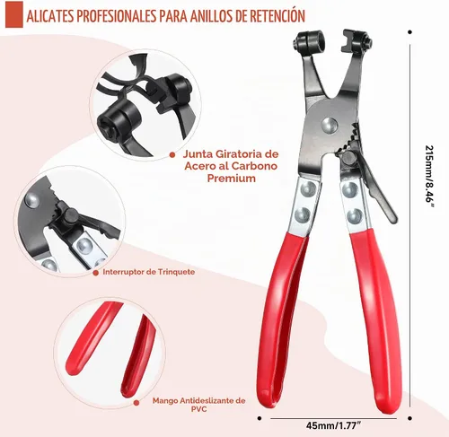Vista 2 de AKIHISA 75Pcs Kit surtido de abrazaderas de manguera de banda de resorte de 19-38mm con llaves de abrazadera de manguera, 13 tamaños de clip