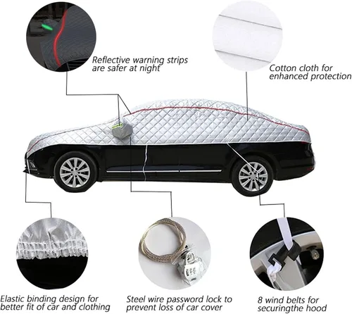 Vista 3 de Protector de granizo para automóvil, compatible con Tesla Modelo 3, cubierta impermeable para todo tipo de clima, cubierta exterior de protección
