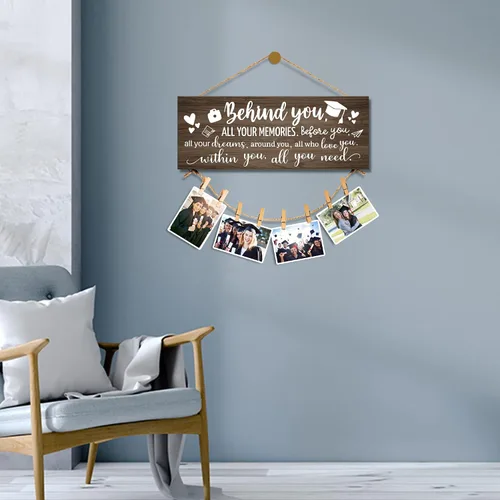 Vista 6 de GEMTEND Regalo de graduación 2026 para ella, él, detrás de ti, todos tus recuerdos, marco inspirador de felicitaciones para graduación