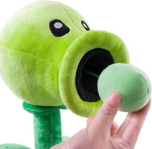 Vista 2 de JHESAO Juego de 3 piezas de plantas y zombis de peluche de zombis, guisante de juguete de zombis, 1 2 muñecos de guisante Gatling suave, muñeco