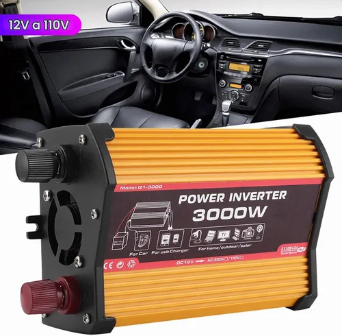 Vista 3 de Convertidor - Inversor de coche Convertidor de corriente automático Adaptador de senos modificado rápido USB dual (110v)