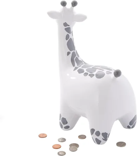 Vista 2 de THINGS REMEMBERED Banco de monedas de cerámica de jirafa grabada para el nuevo bebé (personalización gratuita)