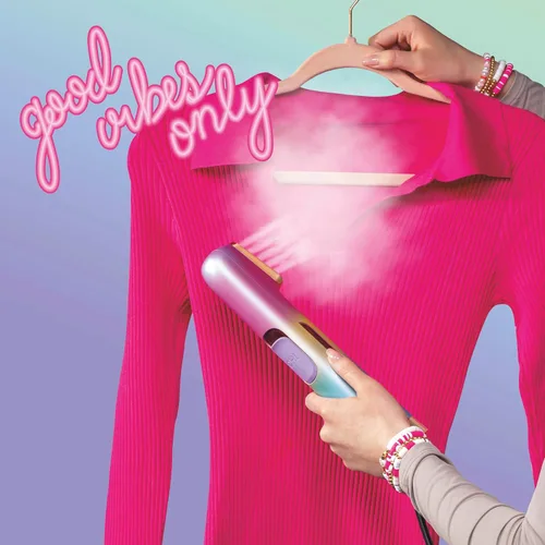 Vista 7 de CHI VIBES - Vaporizador de mano para ropa, tela y cortinas, 5 minutos de vapor continuo, removedor de arrugas portátil para el hogar y viajes