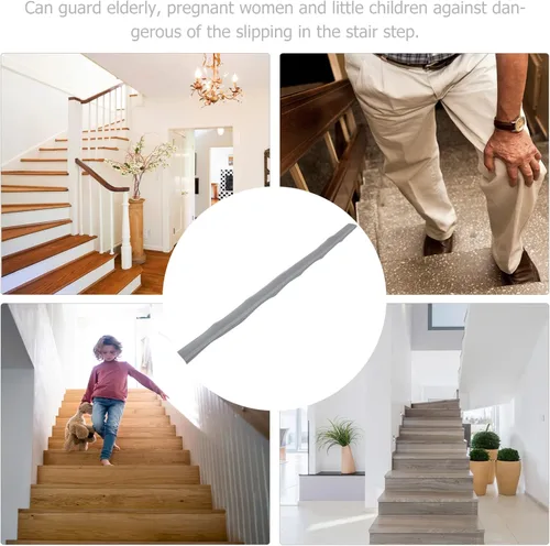 Vista 8 de DOITOOL Autoadhesivo para escaleras, borde de PVC antideslizante, protector de escalera impermeable cortable para escaleras, nariz de escalera