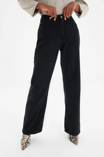 Vista 4 de Trendyol Jeans de pierna ancha de cintura alta para mujer