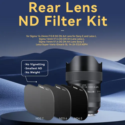 Vista 2 de Haida Lente trasera Filtro ND Multicoated Vidrio Óptico Resistente al Agua y al Aceite Nano Recubrimiento (Lente Trasera 3 Kit de Filtro ND)