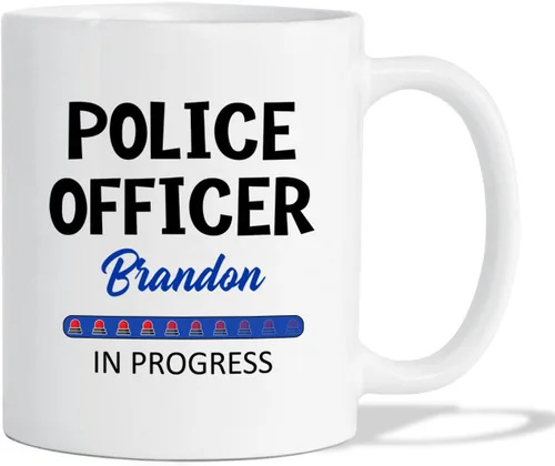 Vista 24 de Taza de café personalizada de policía de regalo para amigo compañero de trabajo, I Never Dreamed I'd Grow Up To Be A Cop Taza de café de cerámica