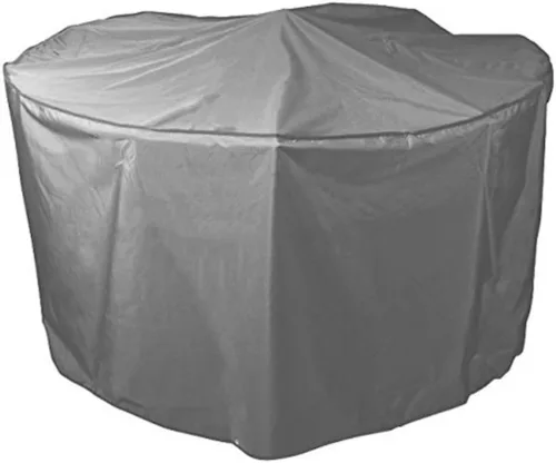 Vista 5 de Bosmere Funda resistente a la intemperie para mesa y sillas para exteriores, 64 pulgadas de diámetro x 33 pulgadas de alto, gris