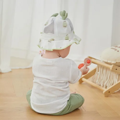 Vista 28 de Conjunto de ropa casual de manga corta con botones y pantalones cortos de lino para bebés y niños pequeños