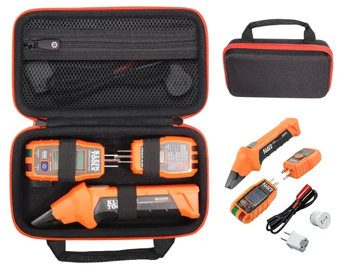Vista 9 de Funda para Klein Tools 80016, ET310 AC Circuit Breaker Finder, Probador de salida GFCI integrado, receptáculo RT310 y kit de accesorios
