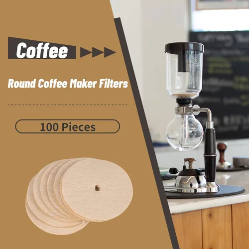 Vista 2 de 100 filtros redondos para cafetera, papeles de filtro de café, filtro de repuesto universal para cafetera vietnamita, para cocina del hogar, papeles