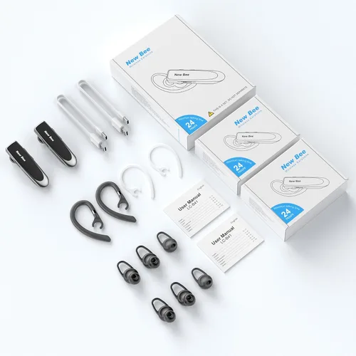 Vista 5 de [Paquete de 2] Auricular Bluetooth inalámbrico manos libres V5.0 24 horas conducción con micrófono 60 días auriculares Bluetooth en espera