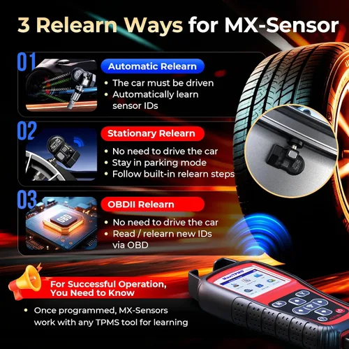 Vista 4 de Autel Sensor TPMS 1 sensor, válvula de metal MX-Sensor 315 MHz + 433 MHz, programable universal especialmente diseñado para reemplazo de sensores