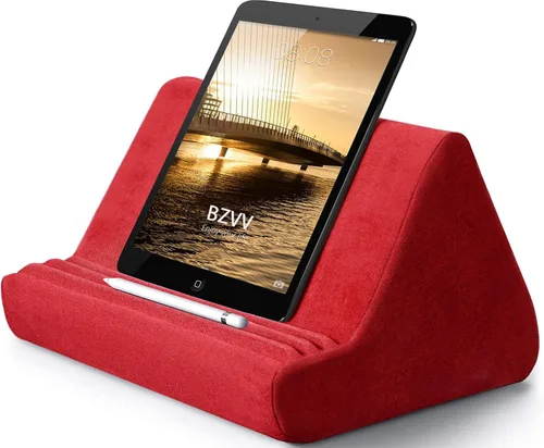 Vista 7 de BZVV Soporte de Tableta Suave con Almohada y Bolsillo, Soporte Ajustable con 3 Ángulos de Visualización, Soporte Holgazán para Cama y Sofá