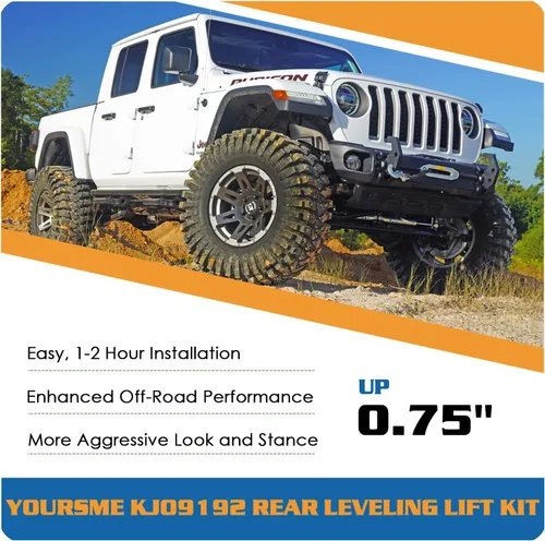 Vista 4 de Yoursme KJ09192 Kit de elevación trasera de 3/4 pulgadas para Jeep Gladiator JT 2020 Kit de elevación trasera de suspensión de 0.75 pulgadas, 2