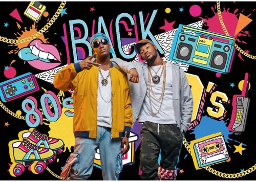 Vista 4 de Sensfun Back to The 80s 90s Backdrop Hip Hop Graffitti I Love The 80's 90's Fondos de fotos para adultos Decoración de fiesta de cumpleaños Retro