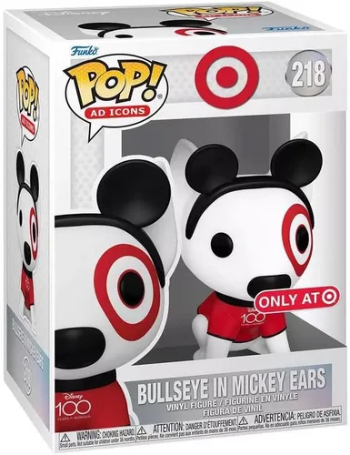 Vista 3 de POP! Funko Ad Icons Target Disney 100 Exclusive BULLEYE en Mickey Ears #218 con estuche acrílico