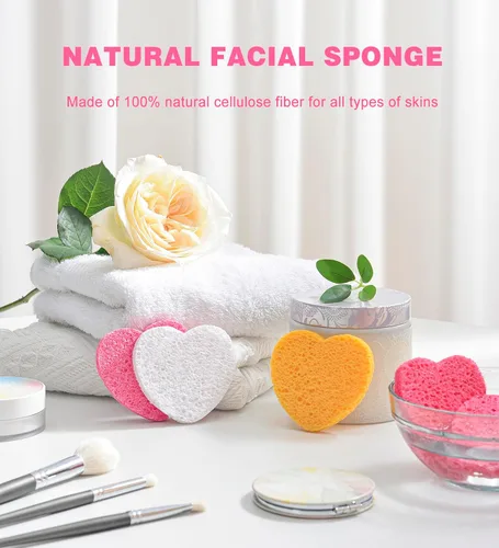 Vista 2 de 50 esponjas faciales comprimidas para esteticistas - esponja facial de celulosa 100% natural, esponjas de spa para limpieza facial, masaje