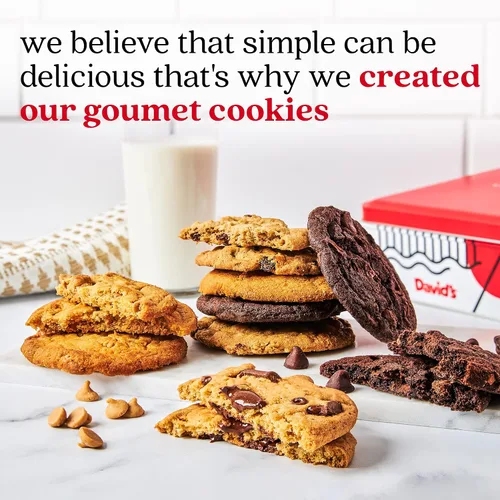 Vista 6 de David's Cookies 2lbs Assorted Flavors Fresh Baked Cookies - Handmade and Gourmet Cookies - Delectable and Made with Premium Ingredients - Cookie