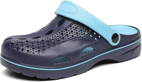 Vista 2 de SOSOWHLTE Zuecos con soporte de arco para hombre y mujer, zapatos de jardín, pantuflas de playa para exteriores con plantilla acolchada extraíble