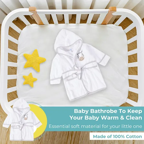 Vista 5 de Spasilk 100% Cotton Hooded Terry Bathrobe with Booties Baby Girl Gifts Baby Boy Gifts Shower Gift