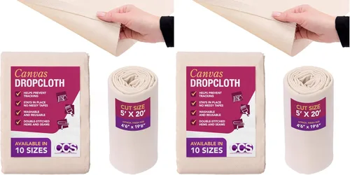 Vista 12 de CCS Lona Protectora de Lona para Pintura – Lona Duck de Algodón Multiusos para Cortinas, Manteles, Telones de Fondo – Cubierta de Piso y Protector