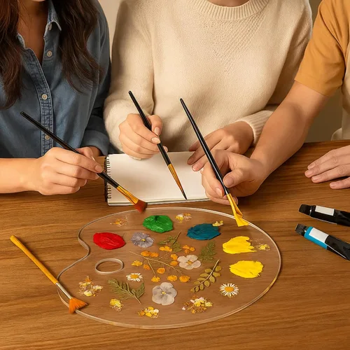 Vista 6 de Paletas de pintura botánica, artista de GUTE – Bandeja de pintura colorida para artistas de mezcla de colores, artistas, estudiantes y perfecto