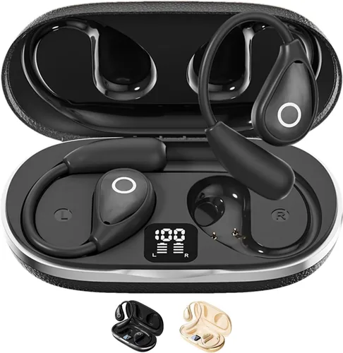 Vista 8 de Auriculares CuiSuto con orejeras inalámbricas Bluetooth, 60 horas de reproducción, sonido estéreo con orejeras IPX7 a prueba de agua y cancelación