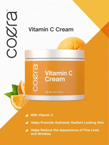 Vista 5 de Coera Crema de vitamina C 4 onzas Para cara, manchas oscuras, cuerpo y piel Hidratante iluminador, hidratante y reafirmante Libre