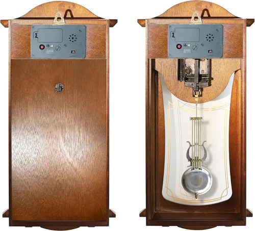 Vista 7 de AYRELY® Reloj de Pared Vintage de Abuelo de 22 Pulgadas con Péndulo y Campanadas, Campanadas de Hora/Cuarto de Hora, Marco de Madera de Caoba, Reloj