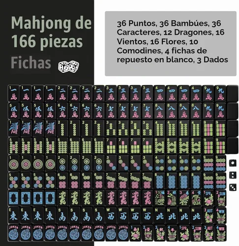 Vista 4 de American Mahjong - Juego de azulejos Mahjongg, 166 azulejos negros