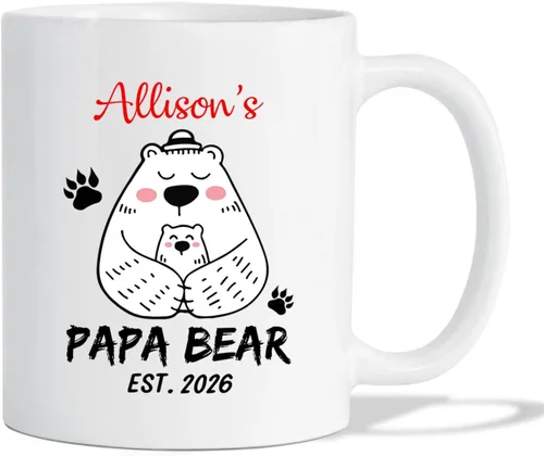 Vista 13 de Taza de café de cerámica con texto en inglés «Best Grandpa Add Photo », regalos para abuelo, abuelo, papá, amapola, Día del Padre, taza de café