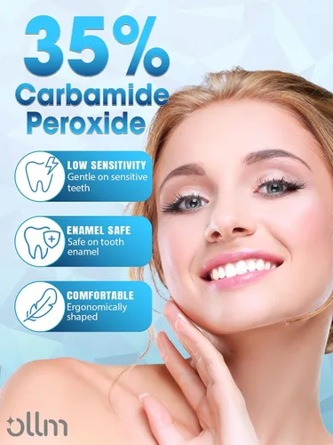 Vista 4 de Kit de blanqueamiento de dientes con luz LED – Diente sensible blanco 35% Peróxido de carbamida Gel Pen Dental Boca Bandejas Blanqueador Profesional