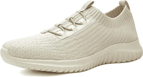 Vista 24 de TIOSEBON - Zapatos de caminar sin cordones para mujer, ligeros, casuales, para correr A/Todo Blanco