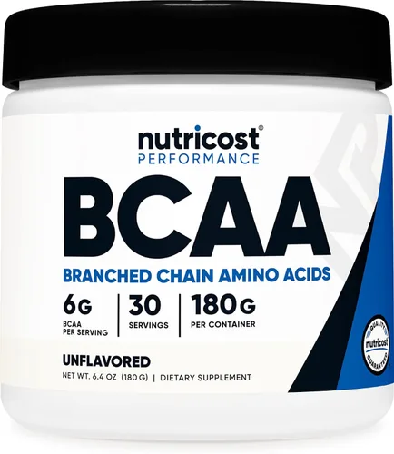 Vista 17 de Polvo Nutricost BCAA (Uva, 120 porciones) - Sin gluten, sin OMG, vegetariano, proporción óptima 2:1:1 Sin gluten, vegetariano