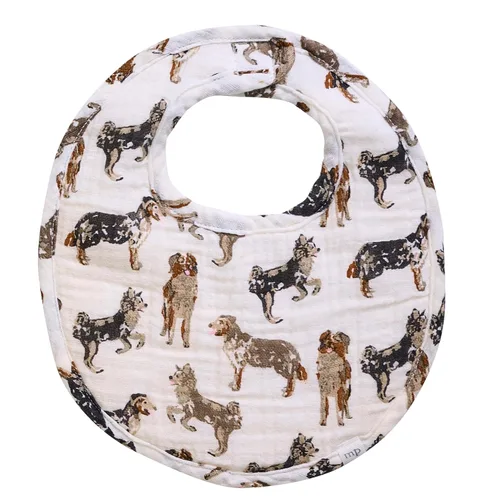 Vista 3 de Mud Pie Babero y oruga con estampado de perro Bulldog, Aussie