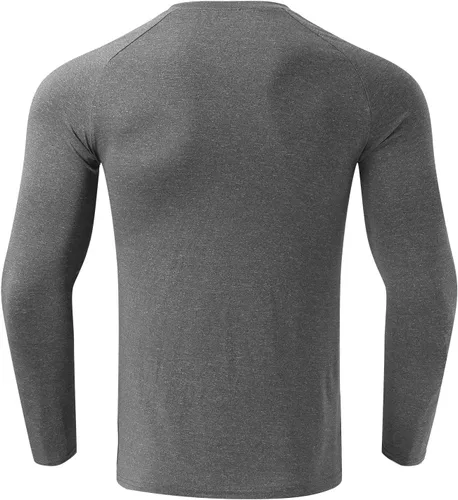 Vista 45 de Camisas de compresión atléticas de manga larga para hombre, capa base, camisa de entrenamiento atlético, camisas de compresión, camisetas deportivas