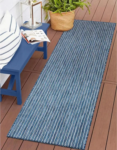 Vista 36 de Liora Manne Carmel - Alfombra tejida de perfil bajo de fácil cuidado para interiores y exteriores, color aguamarina, 6 pies 6 pulgadas x 9 pies 4