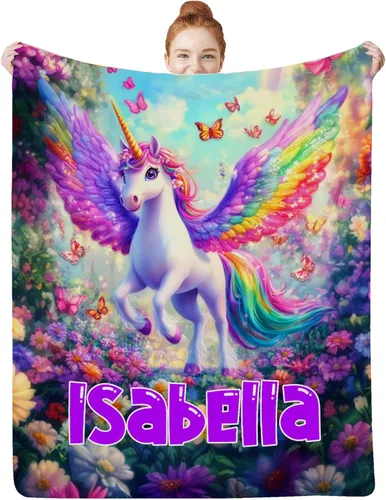 Vista 8 de Artsadd Mantas personalizadas con nombre para bebés niños y niñas, mantas de bebé personalizadas con nombre, manta personalizada para niños