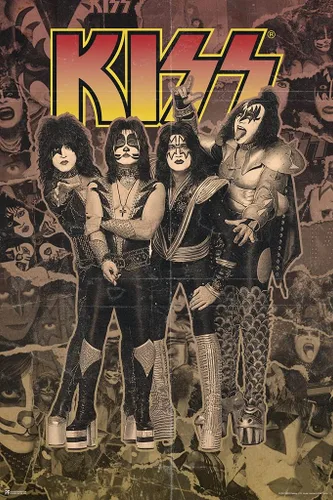 Vista 2 de Póster laminado de destructor de besos con portada de álbum, mercancía coleccionable, póster de música de metal pesado, arte de pared de borrado