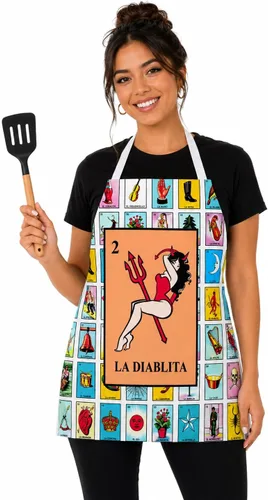 Vista 6 de Leos Imports Loteria Card - Delantal de bingo mexicano con bolsillos