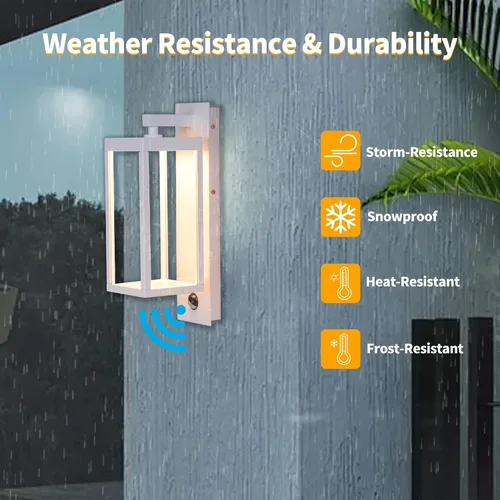 Vista 3 de Lámpara de pared LED con sensor de movimiento para exteriores, resistente al agua, lámpara exterior de aluminio para porche, patio, entrada, puerta